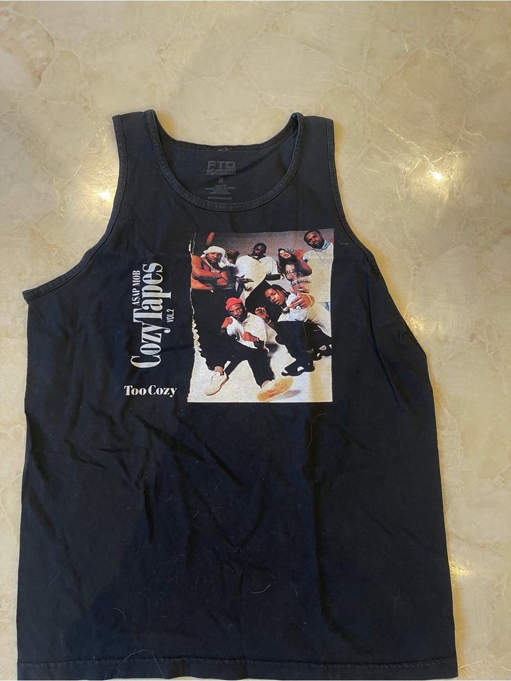 Black Cozy Tapes Graphic Tank Top Size Medium